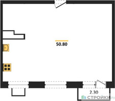 Планировка двухкомнатной(квартира) площадью 48.3 квадратных метров в “ЖК Легендарный квартал на Ботаническом саду”