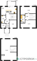 Планировка трехкомнатной(квартира) площадью 146.2 квадратных метров в “ЖК Мечта”
