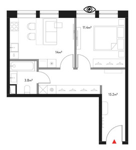 Планировка апартаментов, ID 254964