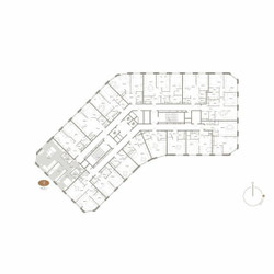 Планировка трехкомнатной(апартаменты) площадью 93.53 квадратных метров в ЖК “ЖК D'ORO MILLE (Доро Милле)”