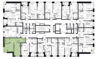 Планировка однокомнатной(квартира) площадью 38.8 квадратных метров в “ЖК Пушкино Град”