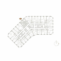 Планировка двухкомнатной(апартаменты) площадью 53.11 квадратных метров в ЖК “ЖК D'ORO MILLE (Доро Милле)”
