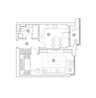 Планировка однокомнатной(квартира) площадью 42.9 квадратных метров в “ЖК ВЭРИ на Миклухо-Маклая”