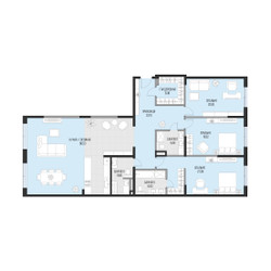 Планировка трехкомнатной(квартира) площадью 182.3 квадратных метров в ЖК “Клубный квартал Садовническая 69”