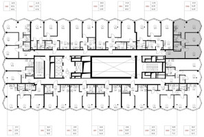 Планировка двухкомнатной(квартира) площадью 64 квадратных метров в “Дом премиум-класса МИРА”