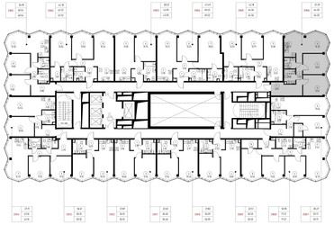 Планировка двухкомнатной(квартира) площадью 64 квадратных метров в ЖК “Дом премиум-класса МИРА”