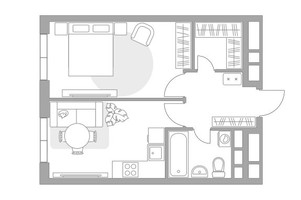 Планировка однокомнатной(квартира) площадью 39.64 квадратных метров в “ЖК Нижегородская от Гранель”