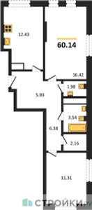Планировка квартиры, ID 537697