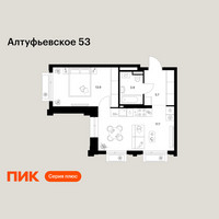 Планировка однокомнатной(квартира) площадью 41.2 квадратных метров в “ЖК Алтуфьевское 53”
