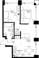 Планировка двухкомнатной(квартира) площадью 52.73 квадратных метров в “ЖК СЕТ”