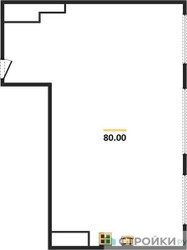 Планировка двухкомнатной(квартира) площадью 80 квадратных метров в ЖК “ЖК Headliner (Хедлайнер)”