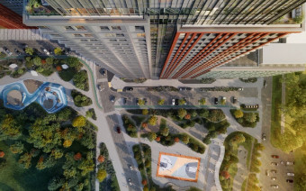 Двор в Инджой с высоты птичьего полета