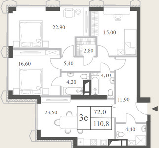 Планировка квартиры, ID 131218