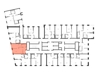 Планировка однокомнатной(квартира) площадью 41.6 квадратных метров в ЖК “ЖК 2-й Иртышский”