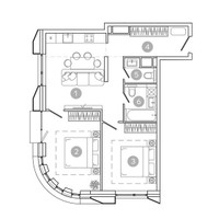 Планировка трехкомнатной(квартира) площадью 61.5 квадратных метров в “ЖК УНО Соколиная гора”