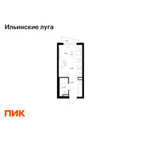 Планировка студии(квартира) площадью 21.97 квадратных метров в “ЖК Ильинские луга”