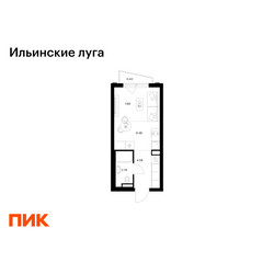 Планировка студии(квартира) площадью 21.97 квадратных метров в ЖК “ЖК Ильинские луга”
