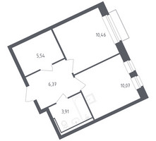 Планировка однокомнатной(квартира) площадью 36 квадратных метров в “ЖК Рублевский Квартал”