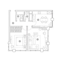 Планировка двухкомнатной(квартира) площадью 63.4 квадратных метров в “ЖК ВЭРИ на Миклухо-Маклая”