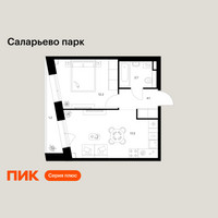 Планировка однокомнатной(квартира) площадью 38.5 квадратных метров в “ЖК Саларьево парк”