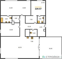 Планировка трехкомнатной(квартира) площадью 227.8 квадратных метров в “ЖК Клубные особняки "Ильинка 3/8"”