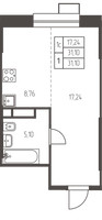 Планировка студии(квартира) площадью 31.1 квадратных метров в “ЖК Новая Ивантеевка”