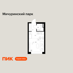 Планировка студии(квартира) площадью 20.9 квадратных метров в ЖК “ЖК Мичуринский Парк”