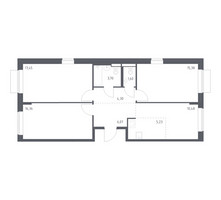 Планировка трехкомнатной(квартира) площадью 78.5 квадратных метров в “ЖК Новое Внуково”