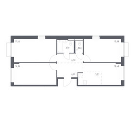 Планировка трехкомнатной(квартира) площадью 78.5 квадратных метров в ЖК “ЖК Новое Внуково”