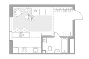 Планировка студии(квартира) площадью 30.49 квадратных метров в “ЖК Нижегородская от Гранель”
