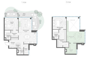 Планировка двухкомнатной(квартира) площадью 132.8 квадратных метров в “Клубный квартал "Фрунзенская набережная"”