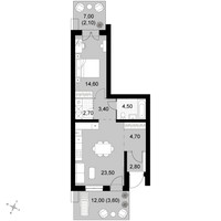 Планировка двухкомнатной(квартира) площадью 61.9 квадратных метров в “Апрелевка Клаб”