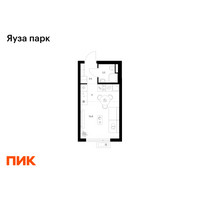Планировка студии(квартира) площадью 20.8 квадратных метров в “ЖК Яуза Парк (Мытищи)”