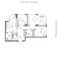 Планировка трехкомнатной(квартира) площадью 85.2 квадратных метров в “ЖК СТОУН Блик”