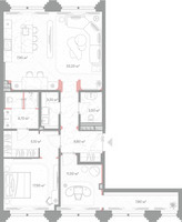 Планировка двухкомнатной(квартира) площадью 106.2 квадратных метров в “ЖК Николь”