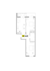 Планировка трехкомнатной(квартира) площадью 65.8 квадратных метров в ЖК “ЖК Радость (Радумля Парк)”