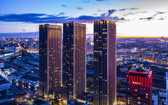 ночное фото ЖК Савеловский Сити