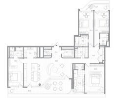 Планировка 4+ комнатной(квартира) площадью 250.1 квадратных метров в “Клубный дом PHANTOM (Фантом)”