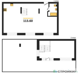 Планировка однокомнатной(квартира) площадью 113.6 квадратных метров в ЖК “ЖК Квартал Метроном”