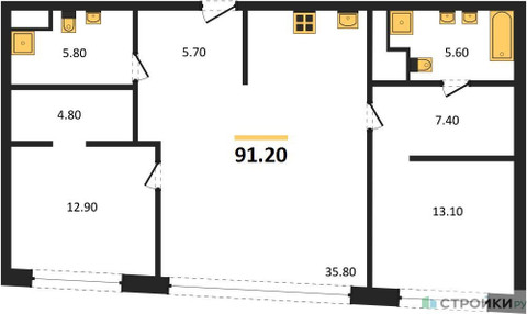 Планировка квартиры, ID 524154