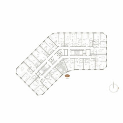 Планировка однокомнатной(апартаменты) площадью 35.58 квадратных метров в ЖК “ЖК D'ORO MILLE (Доро Милле)”