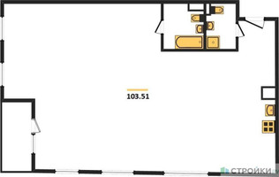Планировка трехкомнатной(квартира) площадью 104.7 квадратных метров в “ЖК Клубный дом Точка отсчета”