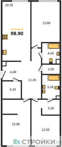 Планировка квартиры, ID 117880