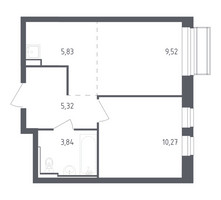 Планировка однокомнатной(квартира) площадью 34.78 квадратных метров в “ЖК Рублевский Квартал”