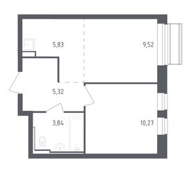 Планировка однокомнатной(квартира) площадью 34.78 квадратных метров в ЖК “ЖК Рублевский Квартал”