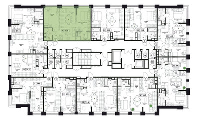 Планировка трехкомнатной(квартира) площадью 56.8 квадратных метров в ЖК “ЖК Пушкино Град”