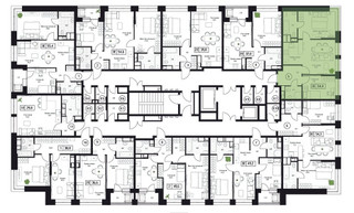 Планировка трехкомнатной(квартира) площадью 54 квадратных метров в “ЖК Пушкино Град”