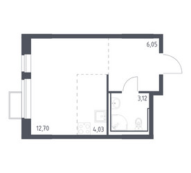 Планировка студии(квартира) площадью 25.9 квадратных метров в ЖК “ЖК Молжаниново”