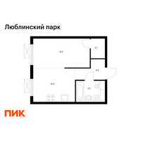 Планировка однокомнатной(квартира) площадью 31.8 квадратных метров в “ЖК Люблинский парк”