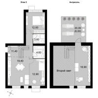Планировка 4+ комнатной(квартира) площадью 89.3 квадратных метров в “Апрелевка Клаб”